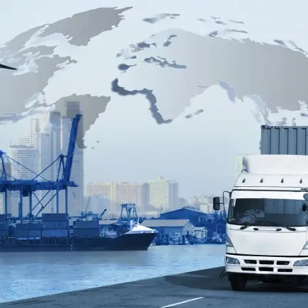 Logistics and transportation technology illustration
